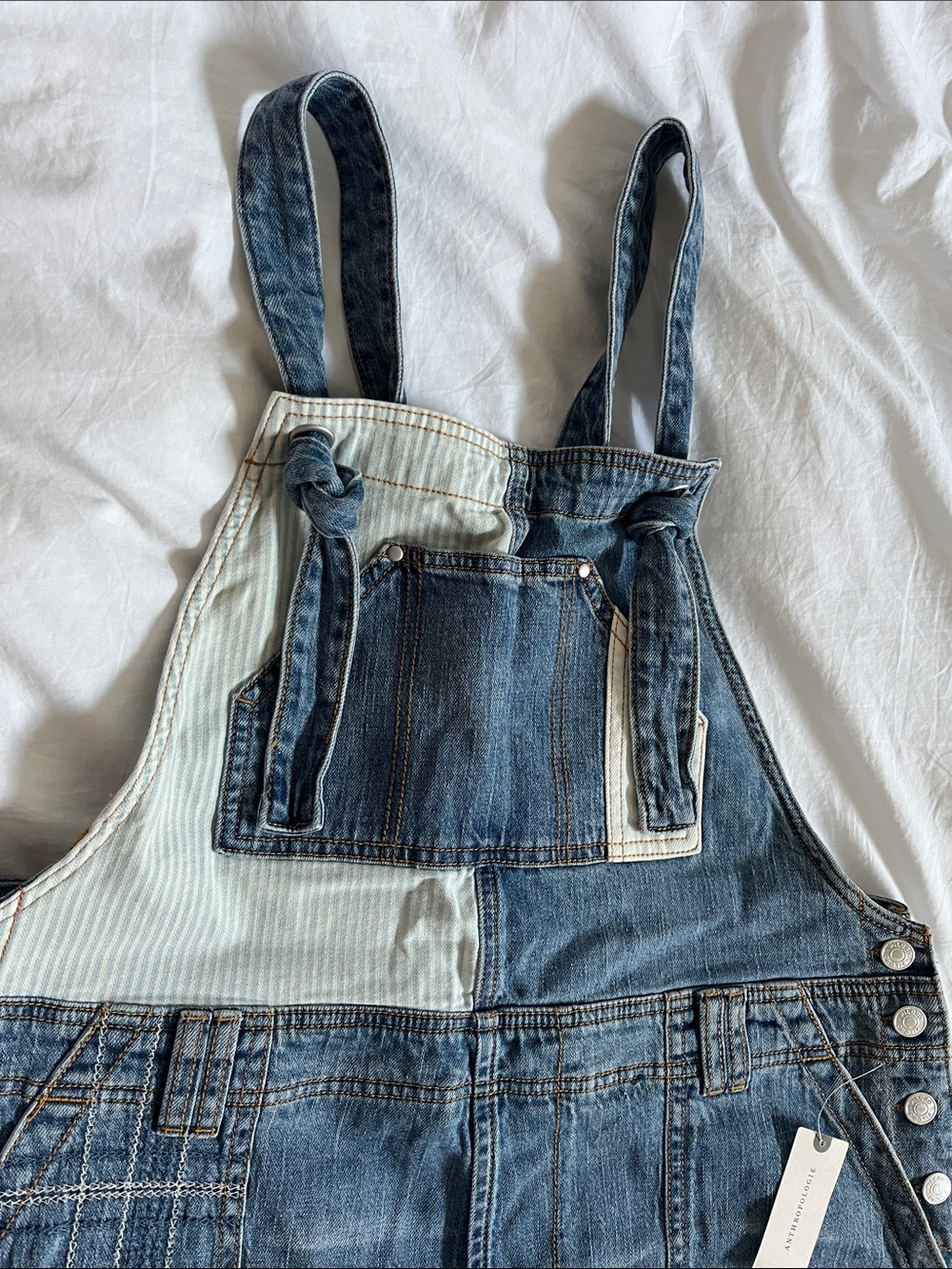 NWT Pilcro The Wanderer Denim Utility Overalls plus size 32 - Picture 7 of 16
